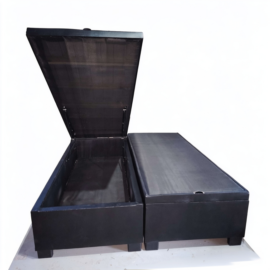 Base baúl 2 plazas dividida en cuero negro 🥳🔥🥰