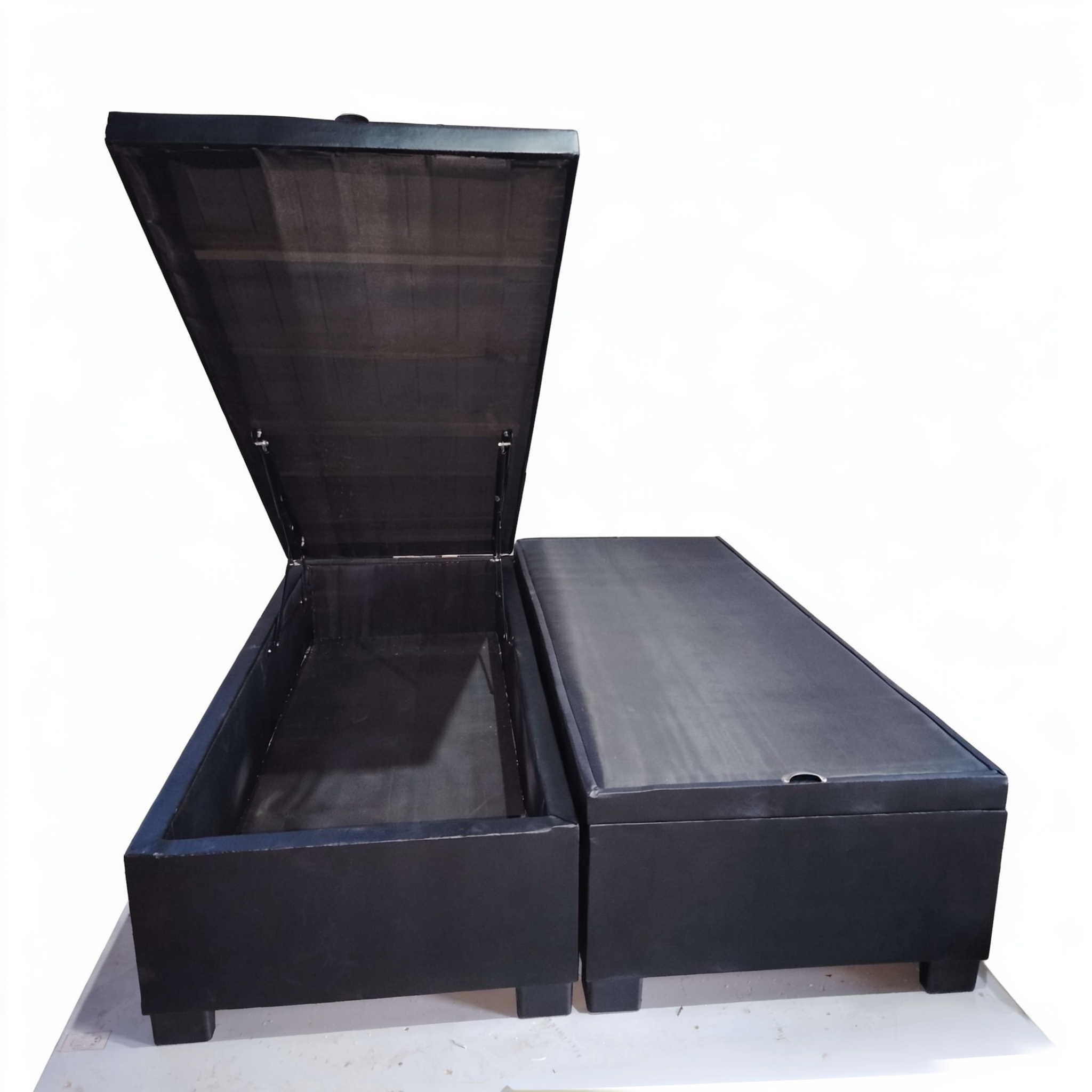 Base baúl 2 plazas dividida en cuero negro 🥳🔥🥰