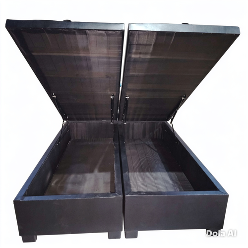 Base baúl 2 plazas dividida en cuero negro 🥳🔥🥰